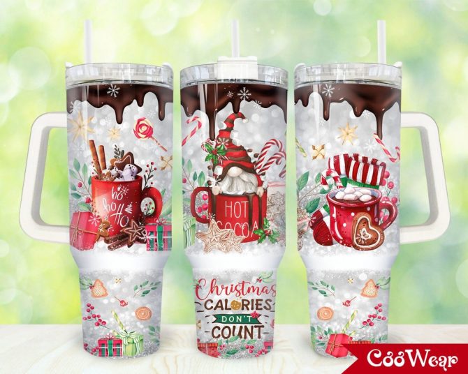 Christmas Calories Don #8217;T Count Custom Stanley Quencher 40Oz Stainless Steel Tumbler With Handle