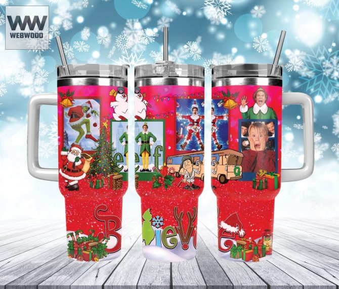 Christmas Characters Movies Custom Stanley Quencher 40Oz Stainless Steel Tumbler With Handle
