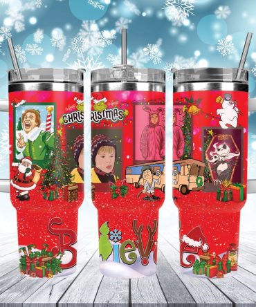 Christmas Characters Movies Custom Stanley Quencher 40Oz Stainless Steel Tumbler With Handle