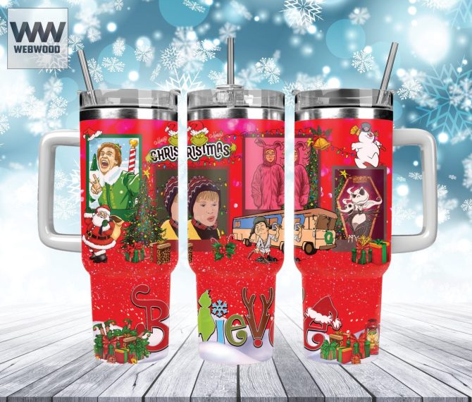 Christmas Characters Movies Custom Stanley Quencher 40Oz Stainless Steel Tumbler With Handle