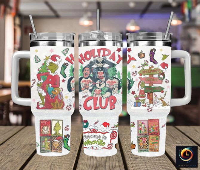 Christmas Characters Movies Custom Stanley Quencher 40Oz Stainless Steel Tumbler With Handle