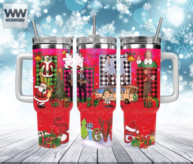 Christmas Characters Movies Custom Stanley Quencher 40Oz Stainless Steel Tumbler With Handle