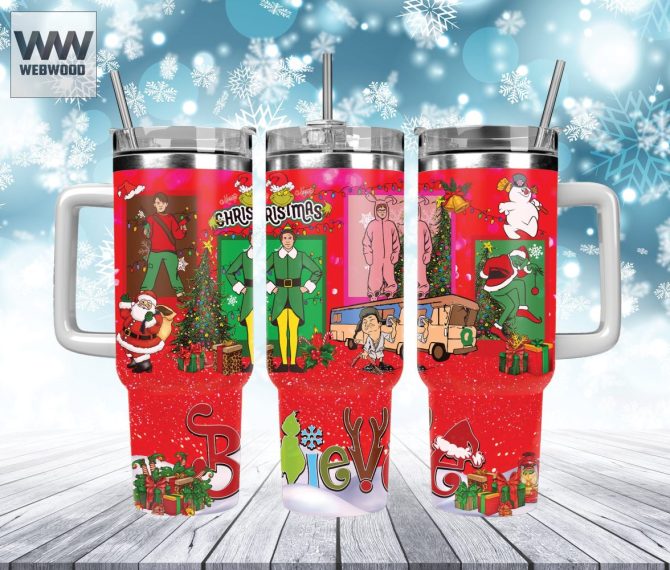 Christmas Characters Movies Custom Stanley Quencher 40Oz Stainless Steel Tumbler With Handle