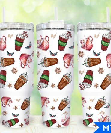 Christmas Coffee Custom Stanley Quencher 40Oz Stainless Steel Tumbler With Handle