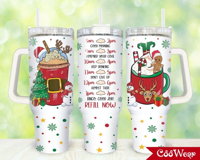 Christmas Coffee Custom Stanley Quencher 40Oz Stainless Steel Tumbler With Handle