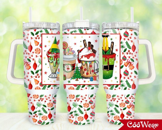 Christmas Coffee Custom Stanley Quencher 40Oz Stainless Steel Tumbler With Handle