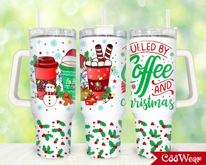 Christmas Coffee Custom Stanley Quencher 40Oz Stainless Steel Tumbler With Handle