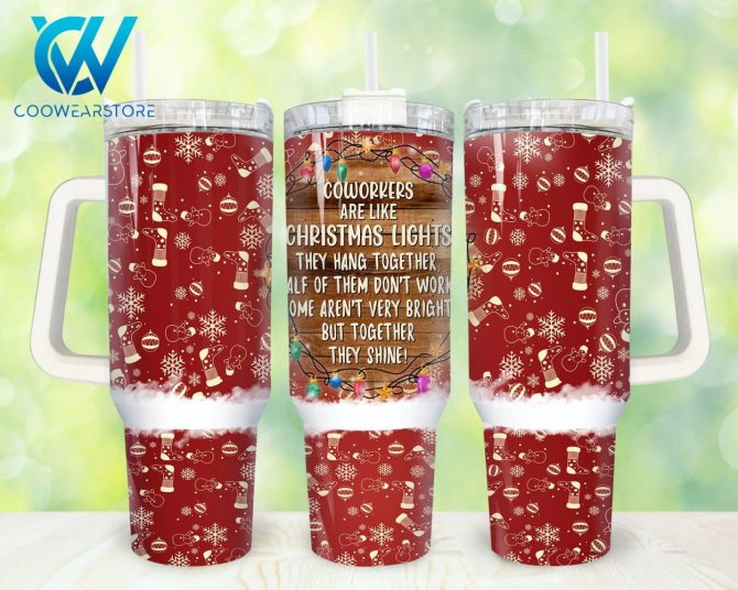 Christmas Coworkers Custom Stanley Quencher 40Oz Stainless Steel Tumbler With Handle