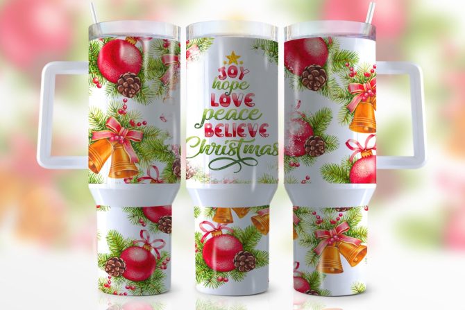 Christmas Custom Stanley Quencher 40Oz Stainless Steel Tumbler With Handle