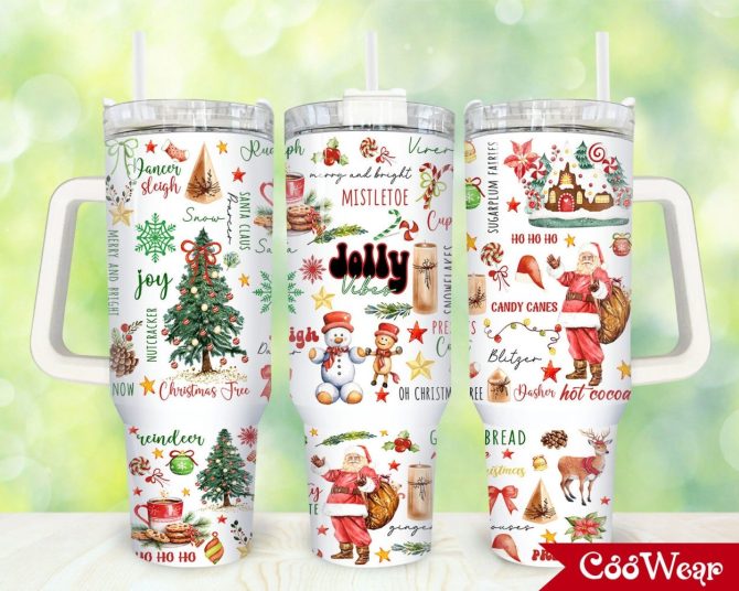 Christmas Custom Stanley Quencher 40Oz Stainless Steel Tumbler With Handle