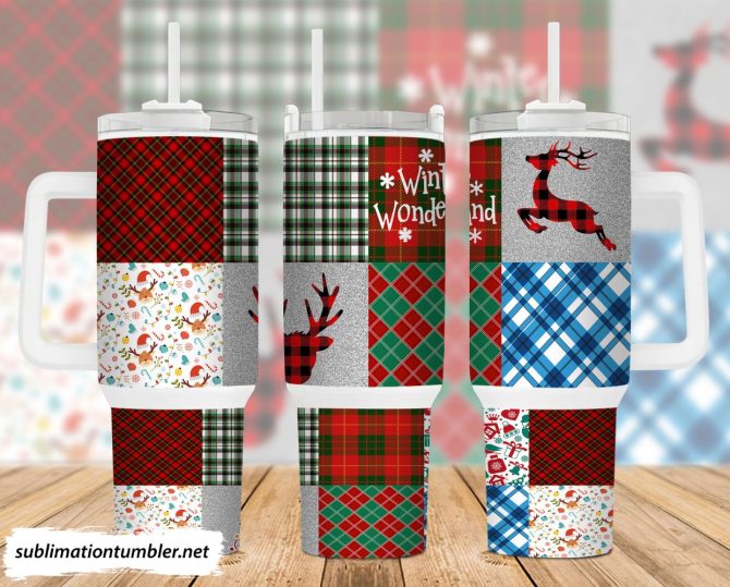 Christmas Deer Custom Stanley Quencher 40Oz Stainless Steel Tumbler With Handle