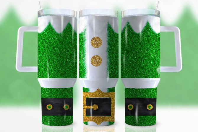 Christmas Elf Suit Custom Stanley Quencher 40Oz Stainless Steel Tumbler With Handle