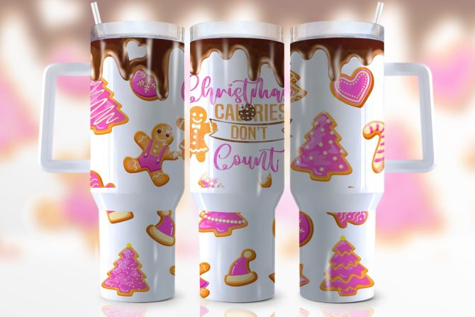 Christmas Gingerbread Custom Stanley Quencher 40Oz Stainless Steel Tumbler With Handle