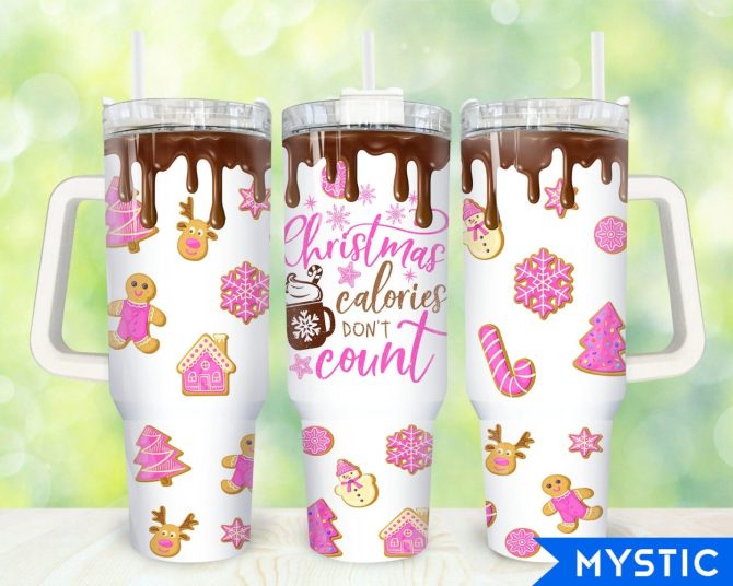 Christmas Gingerbread Custom Stanley Quencher 40Oz Stainless Steel Tumbler With Handle