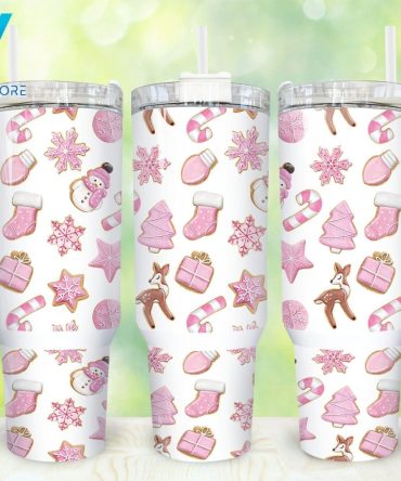 Christmas Gingerbread Custom Stanley Quencher 40Oz Stainless Steel Tumbler With Handle