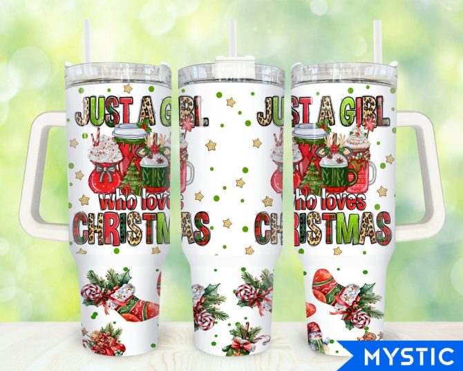 Christmas Girl Custom Stanley Quencher 40Oz Stainless Steel Tumbler With Handle