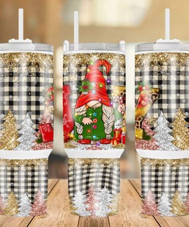 Christmas Glitter Gnome Custom Stanley Quencher 40Oz Stainless Steel