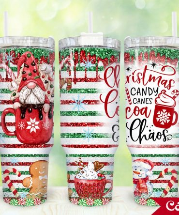 Christmas Gnome Cocoa Custom Stanley Quencher 40Oz Stainless Steel Tumbler With Handle