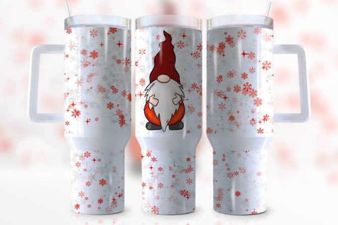 Christmas Gnome Custom Stanley Quencher 40Oz Stainless Steel Tumbler With Handle