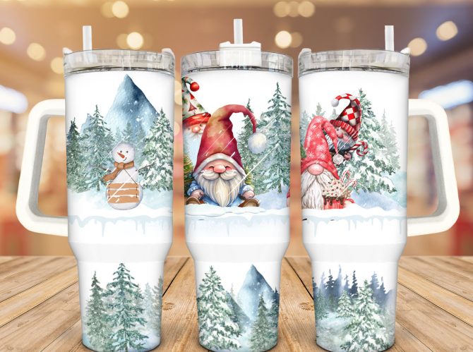 Christmas Gnome Custom Stanley Quencher 40Oz Stainless Steel Tumbler With Handle