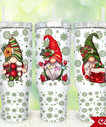 Christmas Gnome Custom Stanley Quencher 40Oz Stainless Steel Tumbler With Handle