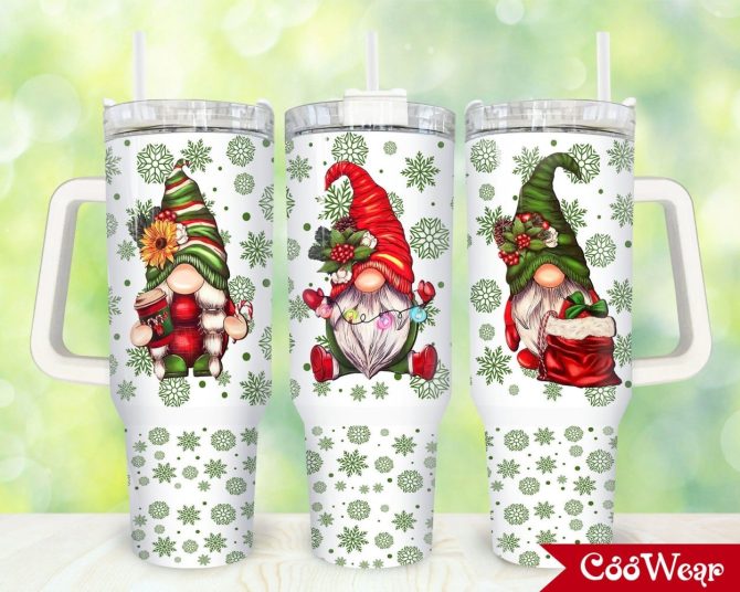 Christmas Gnome Custom Stanley Quencher 40Oz Stainless Steel Tumbler With Handle