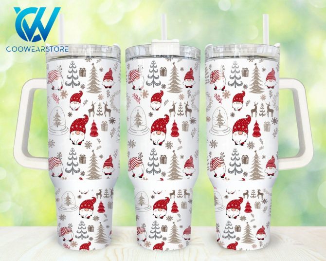 Christmas Gnome Custom Stanley Quencher 40Oz Stainless Steel Tumbler With Handle