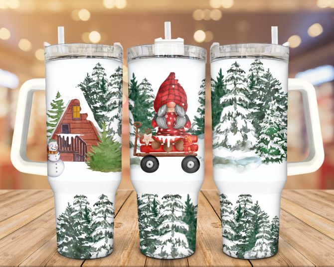 Christmas Gnome Custom Stanley Quencher 40Oz Stainless Steel Tumbler With Handle