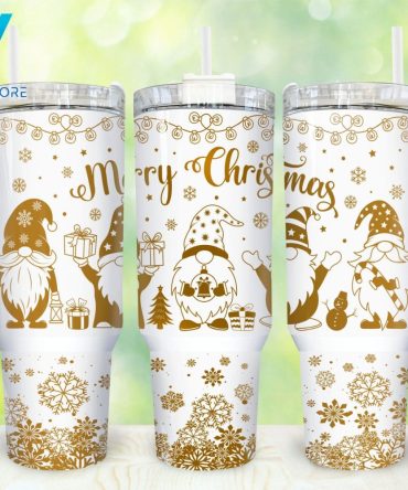 Christmas Gnome Custom Stanley Quencher 40Oz Stainless Steel Tumbler With Handle