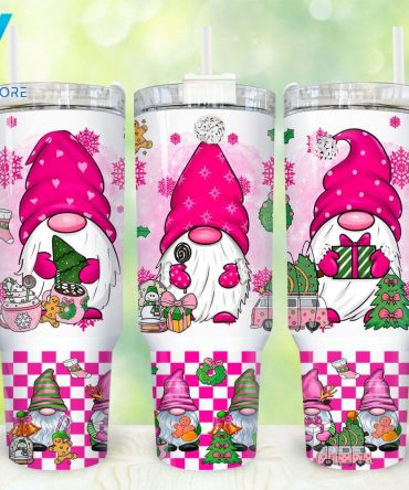 Christmas Gnome Custom Stanley Quencher 40Oz Stainless Steel Tumbler With Handle