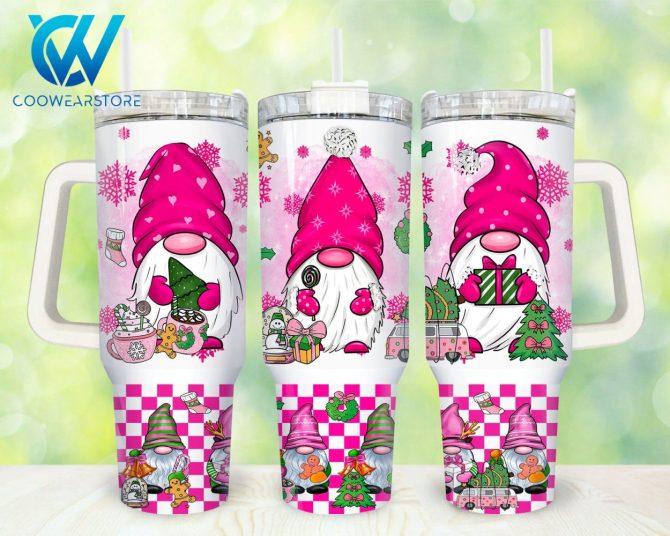 Christmas Gnome Custom Stanley Quencher 40Oz Stainless Steel Tumbler With Handle
