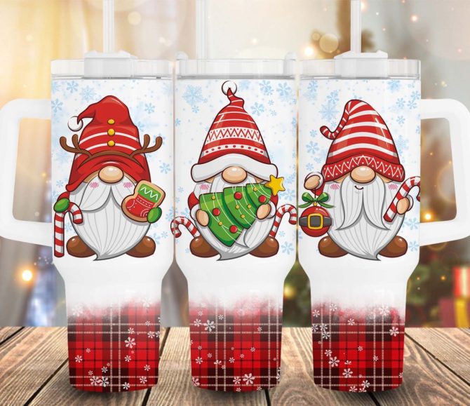 Christmas Gnomes Custom Stanley Quencher 40Oz Stainless Steel Tumbler With Handle