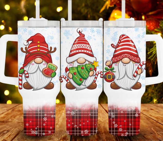 Christmas Gnomes Custom Stanley Quencher 40Oz Stainless Steel Tumbler With Handle - Image 2