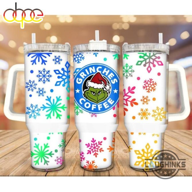 Christmas Grinch Coffee Movies Custom Stanley Quencher 40Oz Stainless Steel Tumbler With Handle
