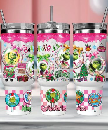 Christmas Grinch Movies Custom Stanley Quencher 40Oz Stainless Steel Tumbler With Handle
