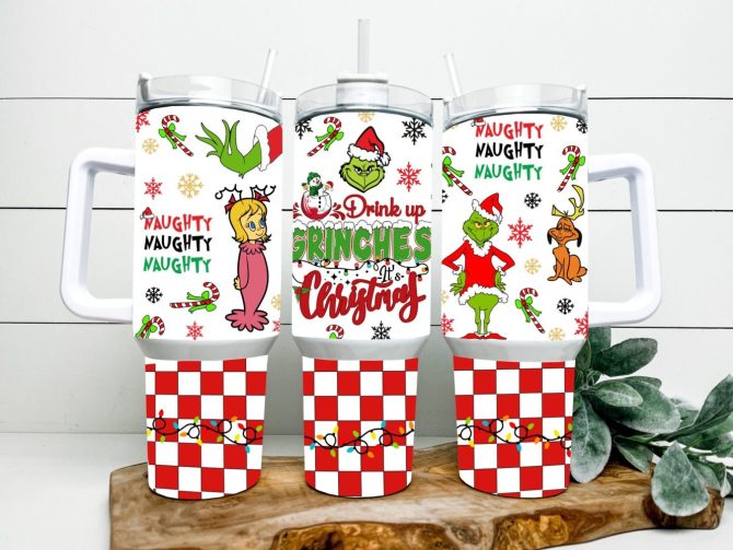 Christmas Grinch Movies Custom Stanley Quencher 40Oz Stainless Steel Tumbler With Handle
