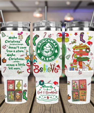 Christmas Grinch Movies Custom Stanley Quencher 40Oz Stainless Steel Tumbler With Handle
