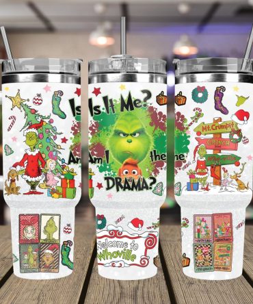 Christmas Grinch Movies Custom Stanley Quencher 40Oz Stainless Steel Tumbler With Handle