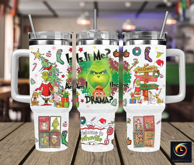 Christmas Grinch Movies Custom Stanley Quencher 40Oz Stainless Steel Tumbler With Handle