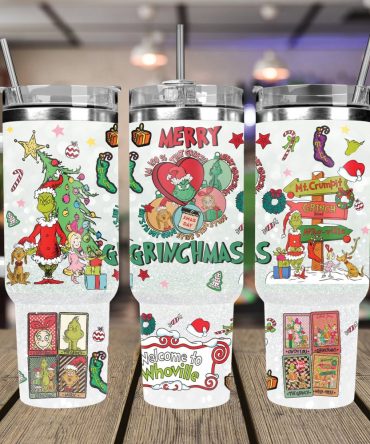 Christmas Grinch Movies Custom Stanley Quencher 40Oz Stainless Steel Tumbler With Handle
