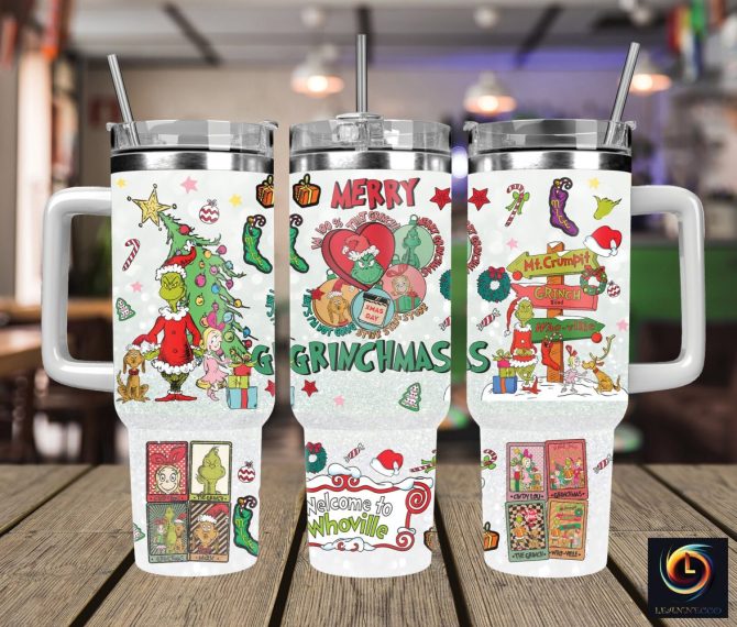 Christmas Grinch Movies Custom Stanley Quencher 40Oz Stainless Steel Tumbler With Handle