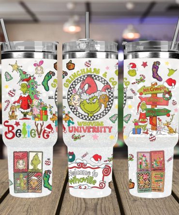 Christmas Grinch Movies Custom Stanley Quencher 40Oz Stainless Steel Tumbler With Handle