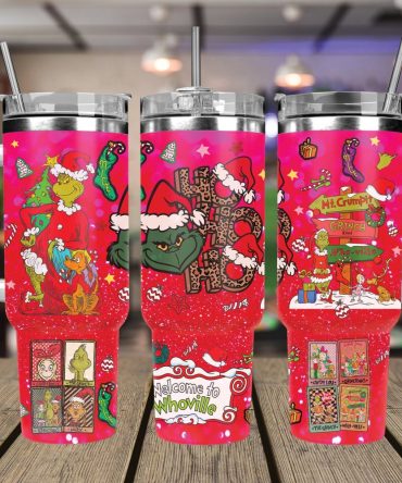 Christmas Grinch Movies Custom Stanley Quencher 40Oz Stainless Steel Tumbler With Handle