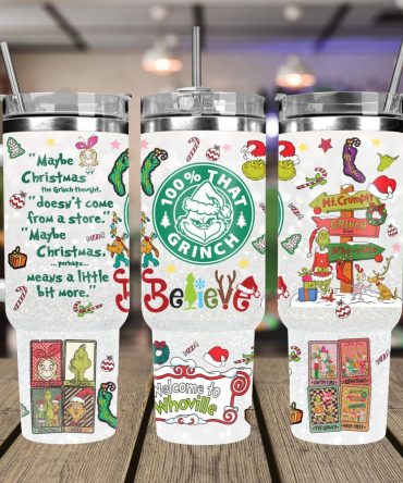 Christmas Grinch Movies Custom Stanley Quencher 40Oz Stainless Steel Tumbler With Handle