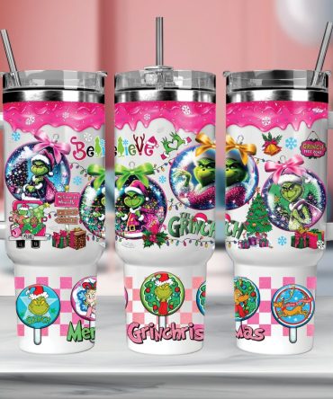Christmas Grinch Movies Custom Stanley Quencher 40Oz Stainless Steel Tumbler With Handle
