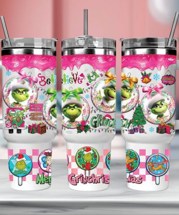 Christmas Grinch Movies Custom Stanley Quencher 40Oz Stainless Steel Tumbler With Handle