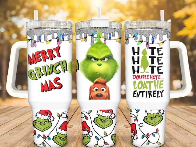 Christmas Grinch Movies Custom Stanley Quencher 40Oz Stainless Steel Tumbler With Handle