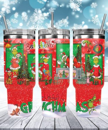 Christmas Grinch Movies Custom Stanley Quencher 40Oz Stainless Steel Tumbler With Handle