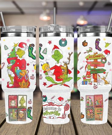 Christmas Grinch Movies Custom Stanley Quencher 40Oz Stainless Steel Tumbler With Handle