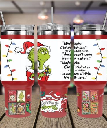 Christmas Grinch Movies Custom Stanley Quencher 40Oz Stainless Steel Tumbler With Handle